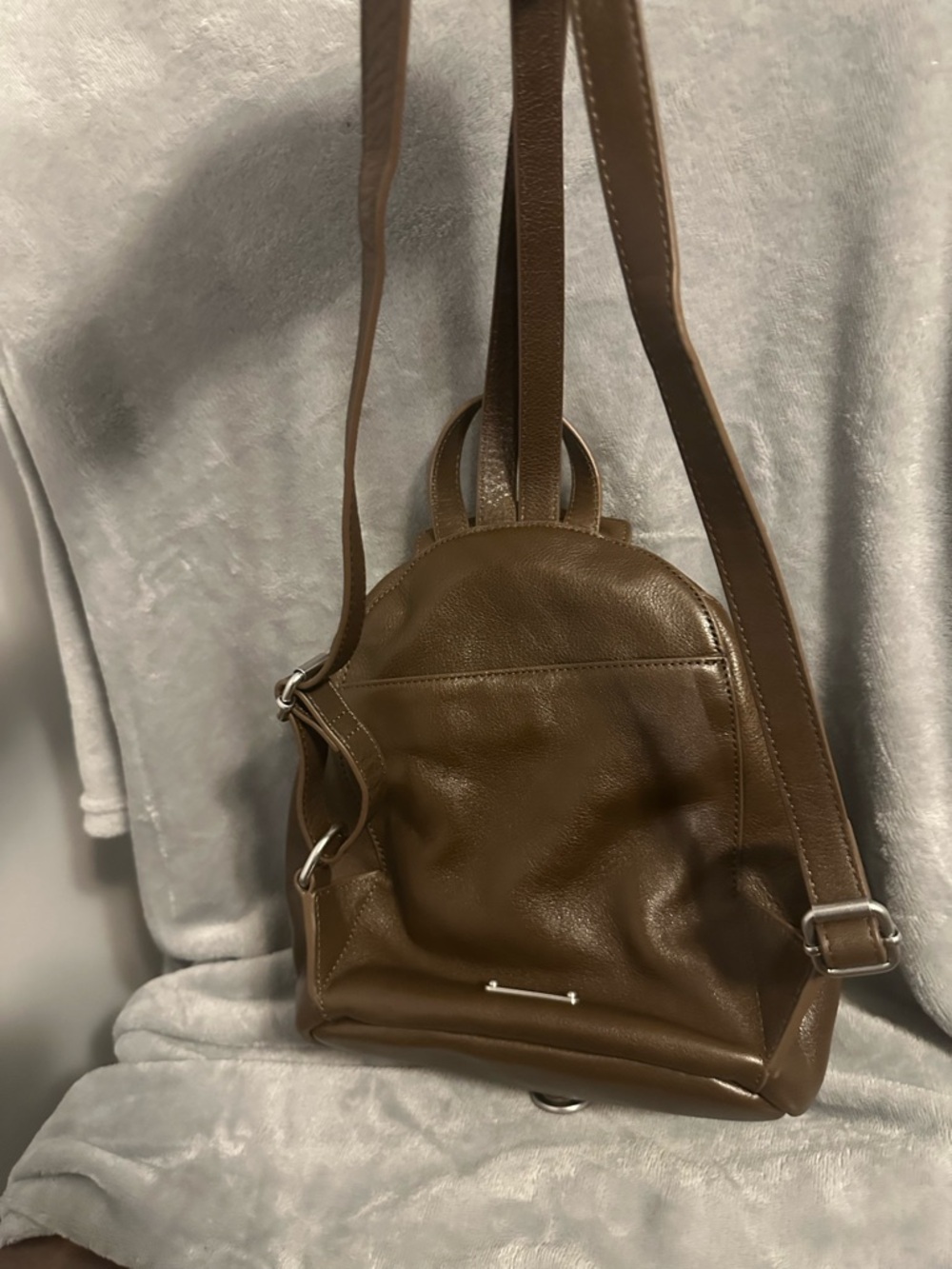 Rebecca Minkoff Medium Julian Leather Backpack Brown - Picture 13 of 15